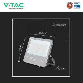 Faro LED 100W SMD Chip CREE IP65 Colore Nero VT-44101