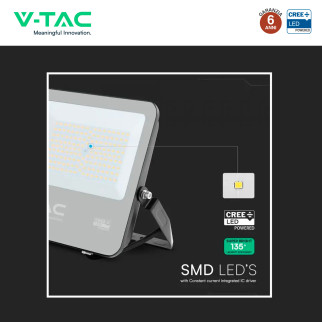 Faro LED 100W SMD Chip CREE IP65 Colore Nero VT-44101