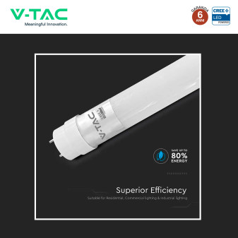 Tubo LED T8 G13 20W SMD CREE Nano-Plastic 150cm con Starter V-Tac