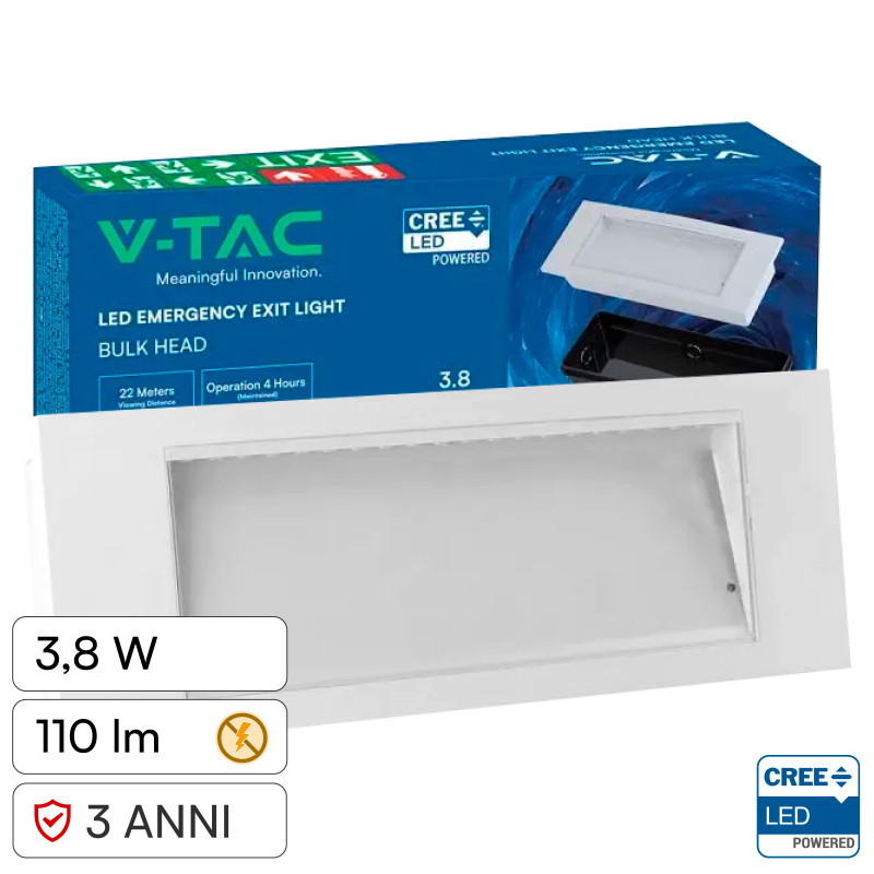 Lampada LED Uscita di Emergenza 3,8W SMD CREE IP40 V-Tac