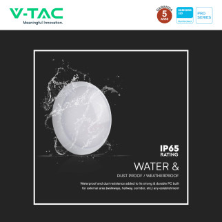 Plafoniera LED 20W SMD Samsung IP65 IK08 3in1 CCT V-Tac Pro