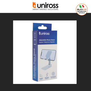 Uniross Supporto Smartphone Portatile Pieghevole Antiscivolo Bianco