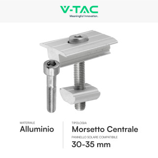 8 Morsetti Centrali per Pannelli Fotovoltaici 30mm e 35mm V-Tac