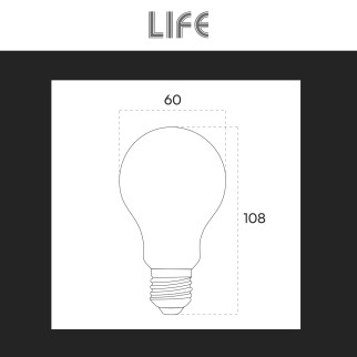 Life Lampadina LED E27 7W Goccia A60 Filament in Vetro Trasparente