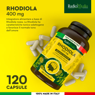 RadiciVitalia Rhodiola Rosea Forte 400mg Integratore per Buon Umore