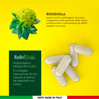 RadiciVitalia Rhodiola Rosea Forte 400mg Integratore per Buon Umore