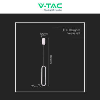 V-Tac VT-7829 Lampadario LED a Sospensione 13W SMD Colore Bianco