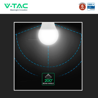 V-Tac Lampadina LED E27 8,5W Goccia A60 SMD Opaca