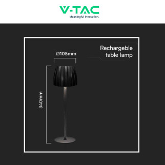 V-Tac VT-7967 Lampada LED SMD da Tavolo 2,7W 3in1 Ricaricabile