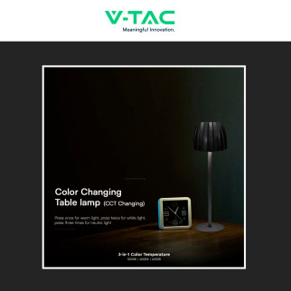 V-Tac VT-7967 Lampada LED SMD da Tavolo 2,7W 3in1 Ricaricabile