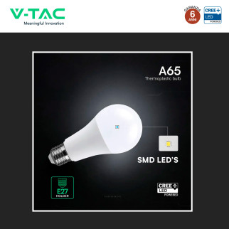 V-Tac Lampadina LED E27 17W Goccia A65 SMD Opaca
