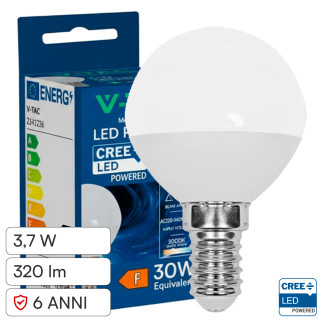 V-Tac VT-1819 Lampadina LED E14 3,7W MiniGlobo P45 SMD Chip CREE