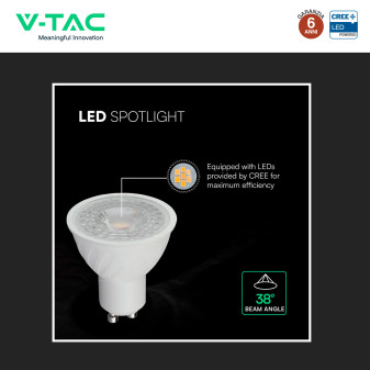 V-Tac VT-275 Lampadina LED GU10 4,5W Faretto PAR16 SMD Chip CREE