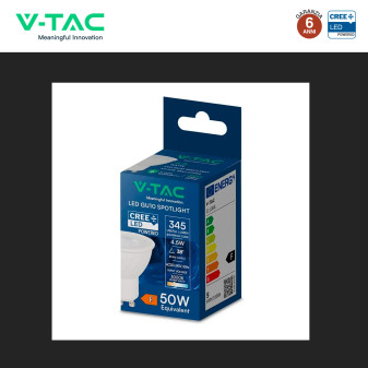 V-Tac VT-275 Lampadina LED GU10 4,5W Faretto PAR16 SMD Chip CREE