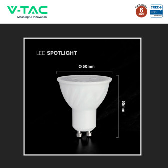 V-Tac VT-247 Lampadina LED GU10 6W Faretto PAR16 Chip CREE