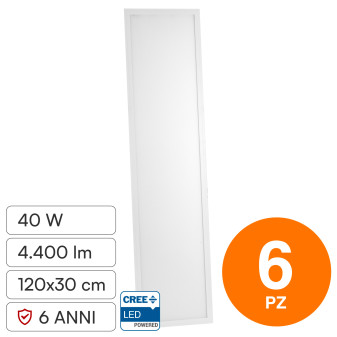 V-Tac Pro VT-6147 6 Pannelli LED CREE Rettangolari 120x30 40W