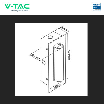 VT-88061 Lampada LED Muro 2W SMD chip CREE Applique con Faretto V-Tac