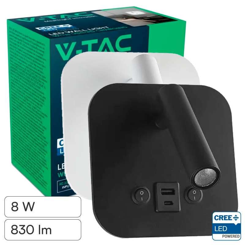 V-Tac VT-80068 Lampada LED da Muro 8W SMD Chip CREE Applique