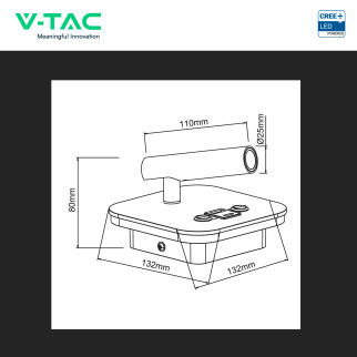 V-Tac VT-80068 Lampada LED da Muro 8W SMD Chip CREE Applique