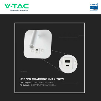 V-Tac VT-80068 Lampada LED da Muro 8W SMD Chip CREE Applique