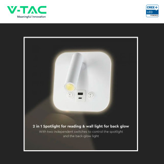 V-Tac VT-80068 Lampada LED da Muro 8W SMD Chip CREE Applique