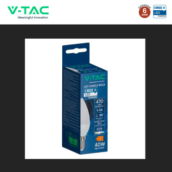 V-Tac Lampadina LED E14 4,5W Candela C37 SMD Opaca