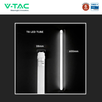 Tubo LED T8 G13 7W SMD CREE Nano-Plastic 60cm con Starter V-Tac