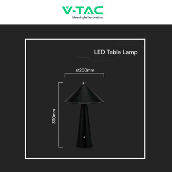 V-Tac VT-10117 Lampada LED da Tavolo 3W 3in1 Ricaricabile Dimmerabile