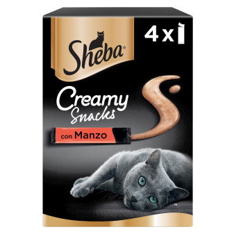Sheba Creamy Snacks con Manzo per Gatti 4x