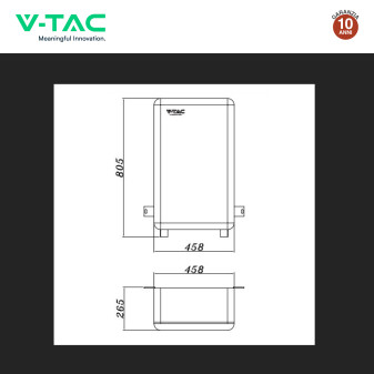 V-Tac Batteria BMS LiFePO4 51,2V 200Ah 10,24kWh per Inverter CEI 0-21