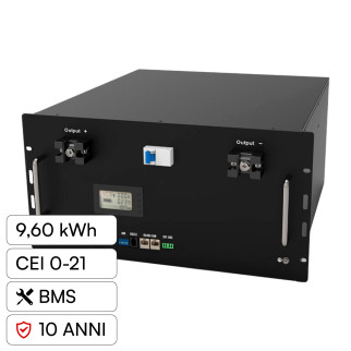 VT-48200B Accumulatore 9.60kWh Impianti Fotovoltaici V-Tac cei 0-21