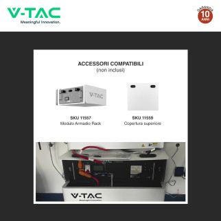 VT-48200B Accumulatore 9.60kWh Impianti Fotovoltaici V-Tac cei 0-21