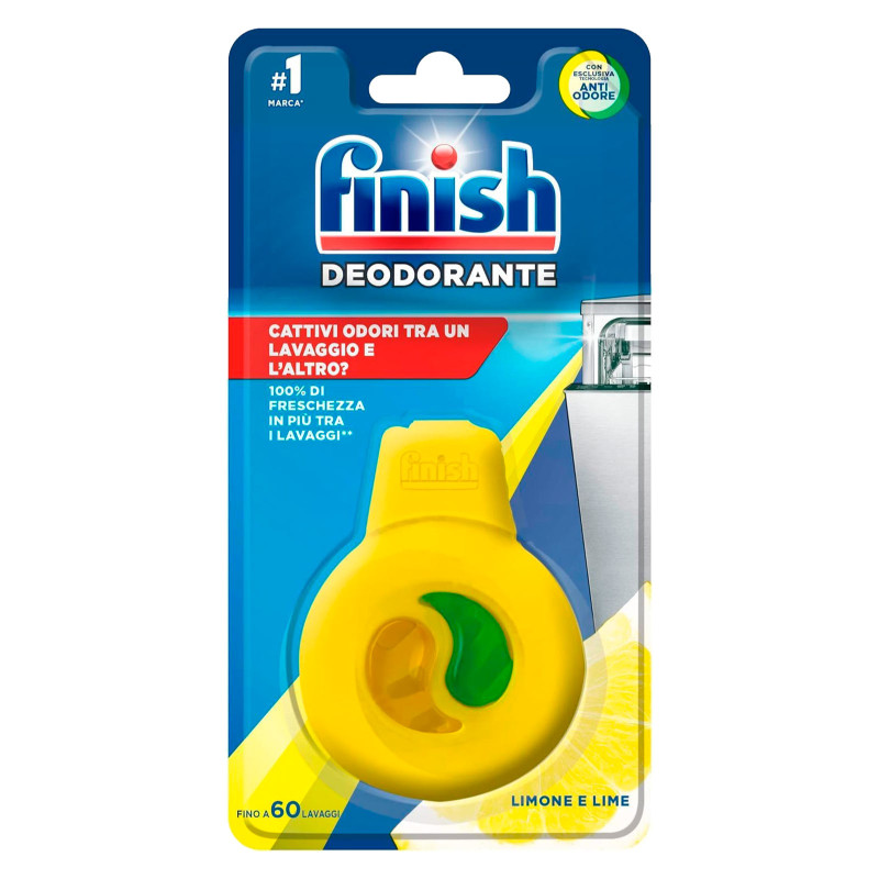 Finish Deodorante per Lavastoviglie Profumo Limone e Lime - 1 Dose