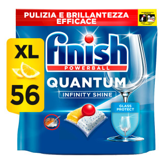 Finish Powerball Quantum Infinity Shine Detersivo al Limone 56 Tabs XL