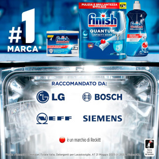 Finish Powerball Quantum Infinity Shine Detersivo al Limone 56 Tabs XL