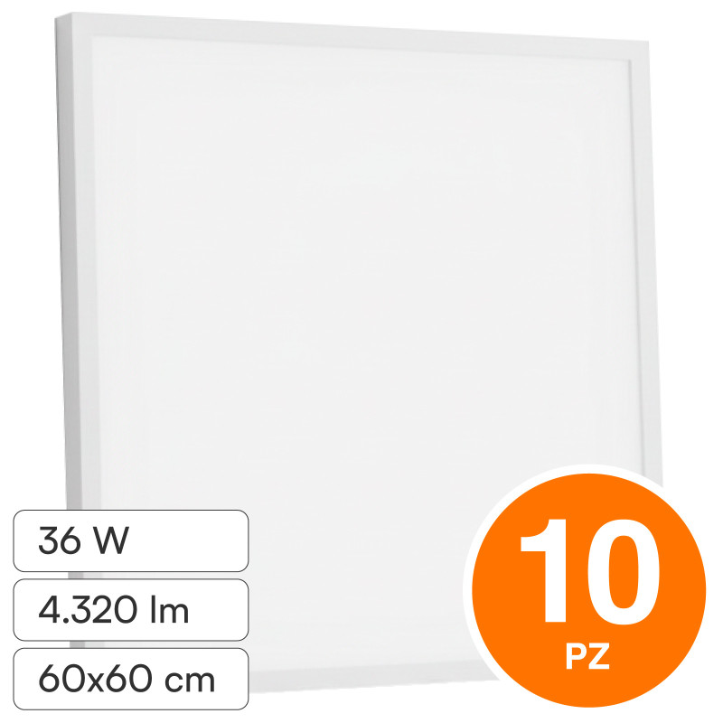 V-Tac VT-61037 10 Pannelli LED Quadrati 60x60 36W