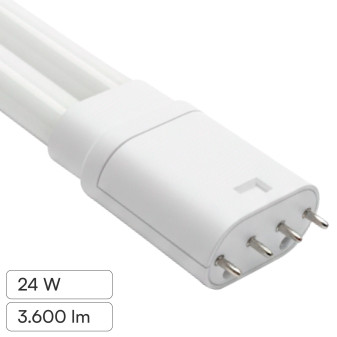 Life Lampadina LED 2G11 4 Pin 24W Tubolare PL-L SMD in Vetro