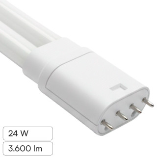 Life Lampadina LED 2G11 4 Pin 24W Tubolare PL-L SMD in Vetro