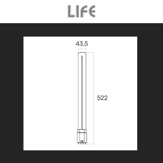 Life Lampadina LED 2G11 4 Pin 24W Tubolare PL-L SMD in Vetro