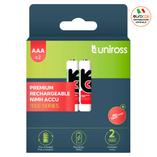 Batterie Ricaricabili Hybrio 2xAAA/HR03 Ni-MH 1,2V 900mAh 1,2V Uniross