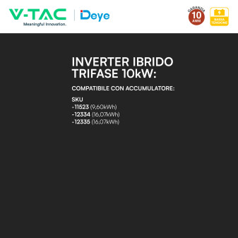 V-Tac Deye Inverter Trifase On-Grid / Off-Grid 10kW IP65