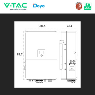 V-Tac Deye Inverter Trifase On-Grid / Off-Grid 80kW IP65