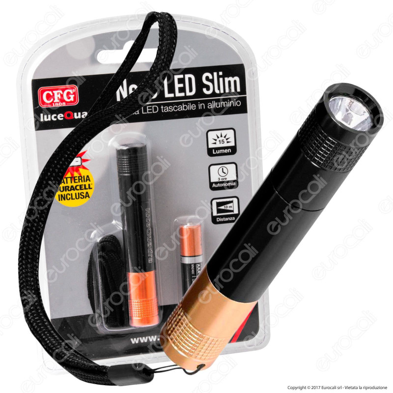 CFG EL039 Torcia LED Slim 0,5W in Alluminio