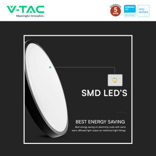 V-Tac Pro VT-8624 Plafoniera LED Rotonda 24W SMD Chip Samsung IP44