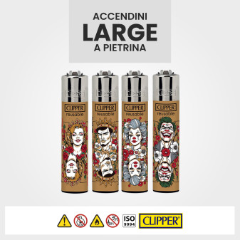 Clipper Large Accendino a Pietrina Pure All In 4 Accendini