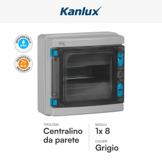 Kanlux Ideal Centralino da Parete 1x8P Resistenza Raggi UV IK10 IP65