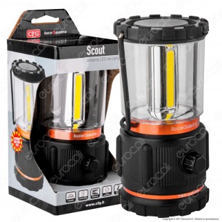 CFG Scout Lanterna LED COB da Campeggio con Luce Dimmerabile