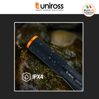 Uniross GX200 Torcia LED 5W 300lm Multifunzione Ricaricabile IPX4
