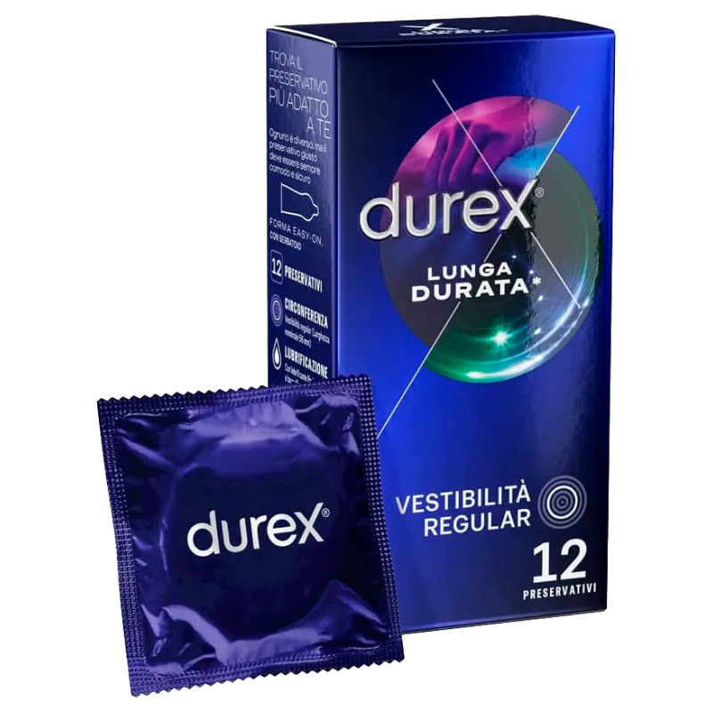 Preservativi Durex Lunga Durata Ritardante e Forma Easy-On 12 Profilattici