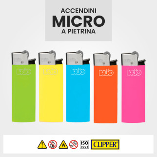 Clipper Brio Micro Accendino a Pietrina Fluo Solid 50 Accendini